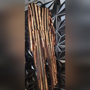 Fashion Nova sequin striped Jumpsuit